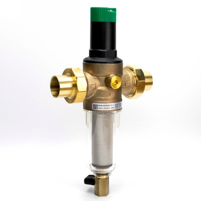 1-1/4 inch NPT connection low lead pressure regulating valve and filter combination