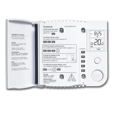 Line Volt 5-2 programmable thermostat with TRIAC for electric heat