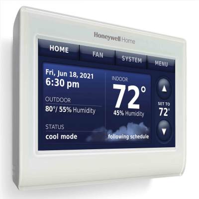 2-Wire IAQ high definition color touchscreen white front/white side thermostat with RedLINK™ technology