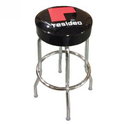 Counter Stool with black seat and logo