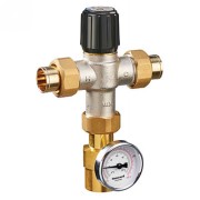 1 in. thermostatic mixing valve with temperature gauge